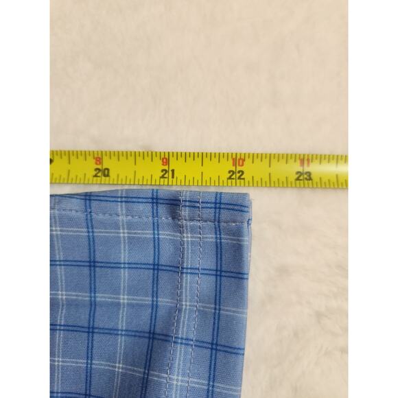 Lands End Golf Polo Shirt Mens 4XLT 4XL Tall Check Blue Long Sleeve Preppy - Picture 7 of 10